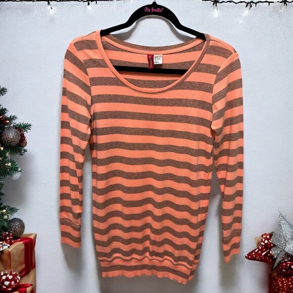 Bundle Set H&M Size8 |$150 NWOT Orange Striped Pullover+Black Faux Leather Pants - Picture 4 of 16